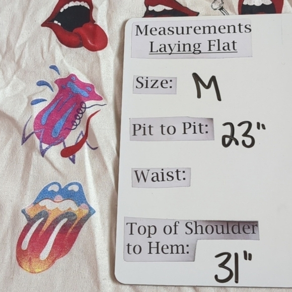 Nasty Gal The Rolling Stones 2014 Tour Short Sleeve Graphic Tee in Sand Medium - Picture 4 of 4